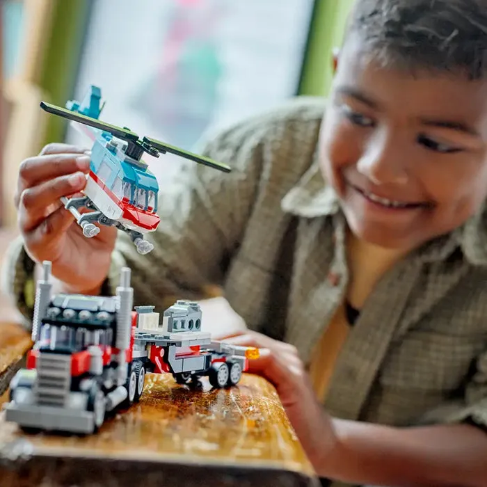 31146 CREATOR FLATBED TRUCK WITH HELICOPTER