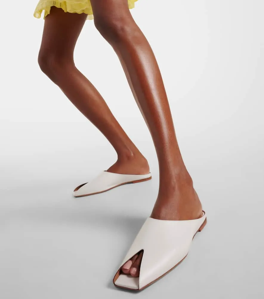 Alaia Leather peep-toe mules