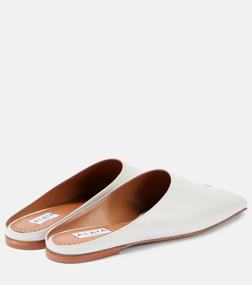 Alaia Leather peep-toe mules