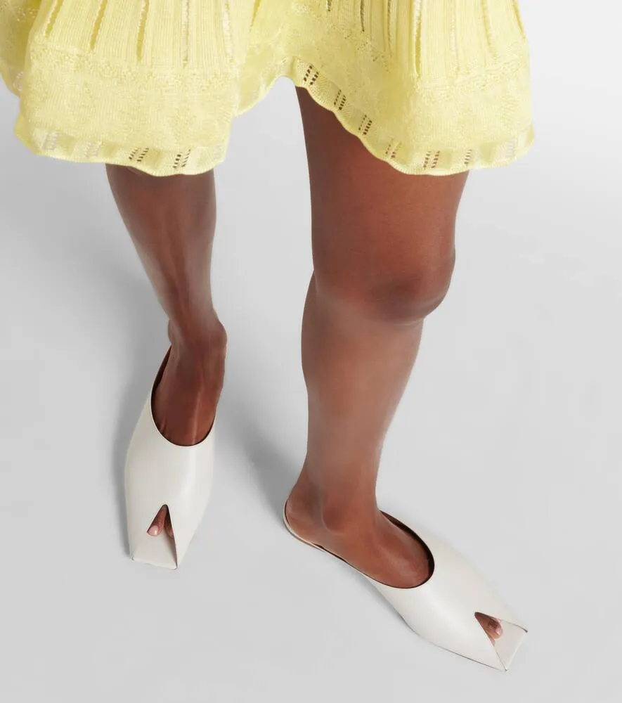 Alaia Leather peep-toe mules