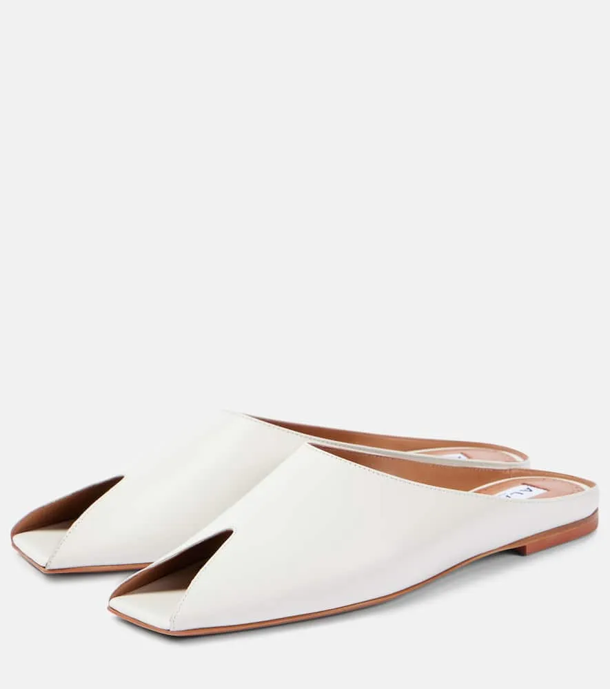 Alaia Leather peep-toe mules