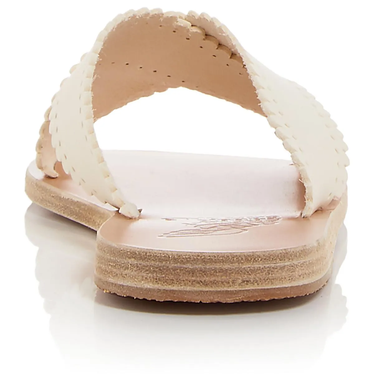 Ancient Greek Sandals Womens Philourgos Leather Crisscross Slide Sandals