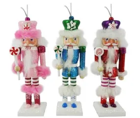 Assorted Cotton Candy Cane Nutcracker Ornament