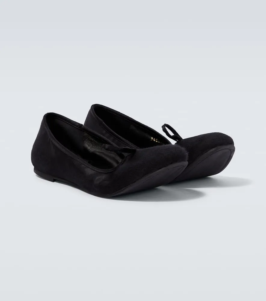 Balenciaga Leopold satin flats