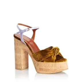 Bianca 85 Womens Velvet Peep Toe Block Heel
