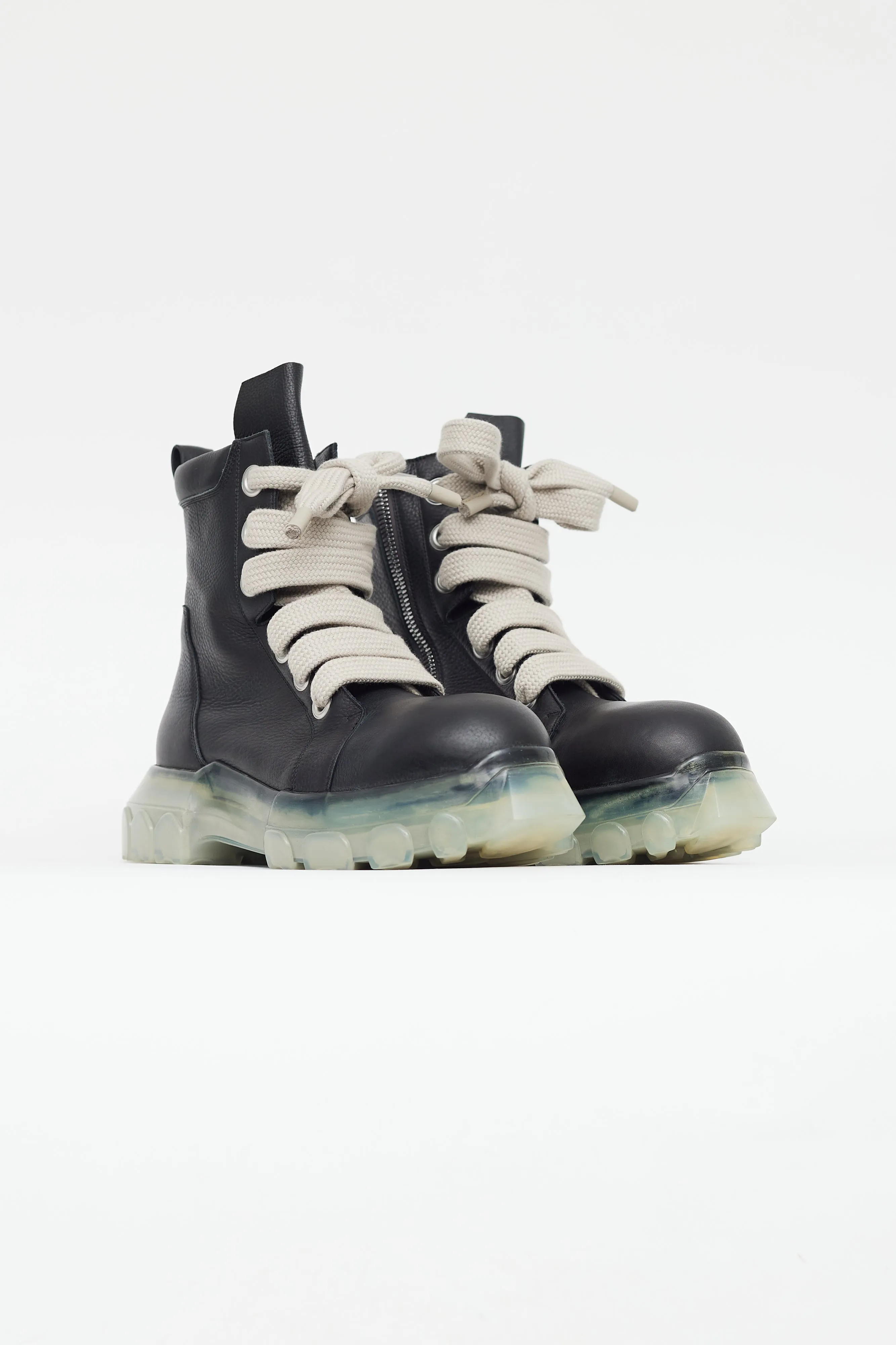 Black Jumbo Lace Tractor Boot