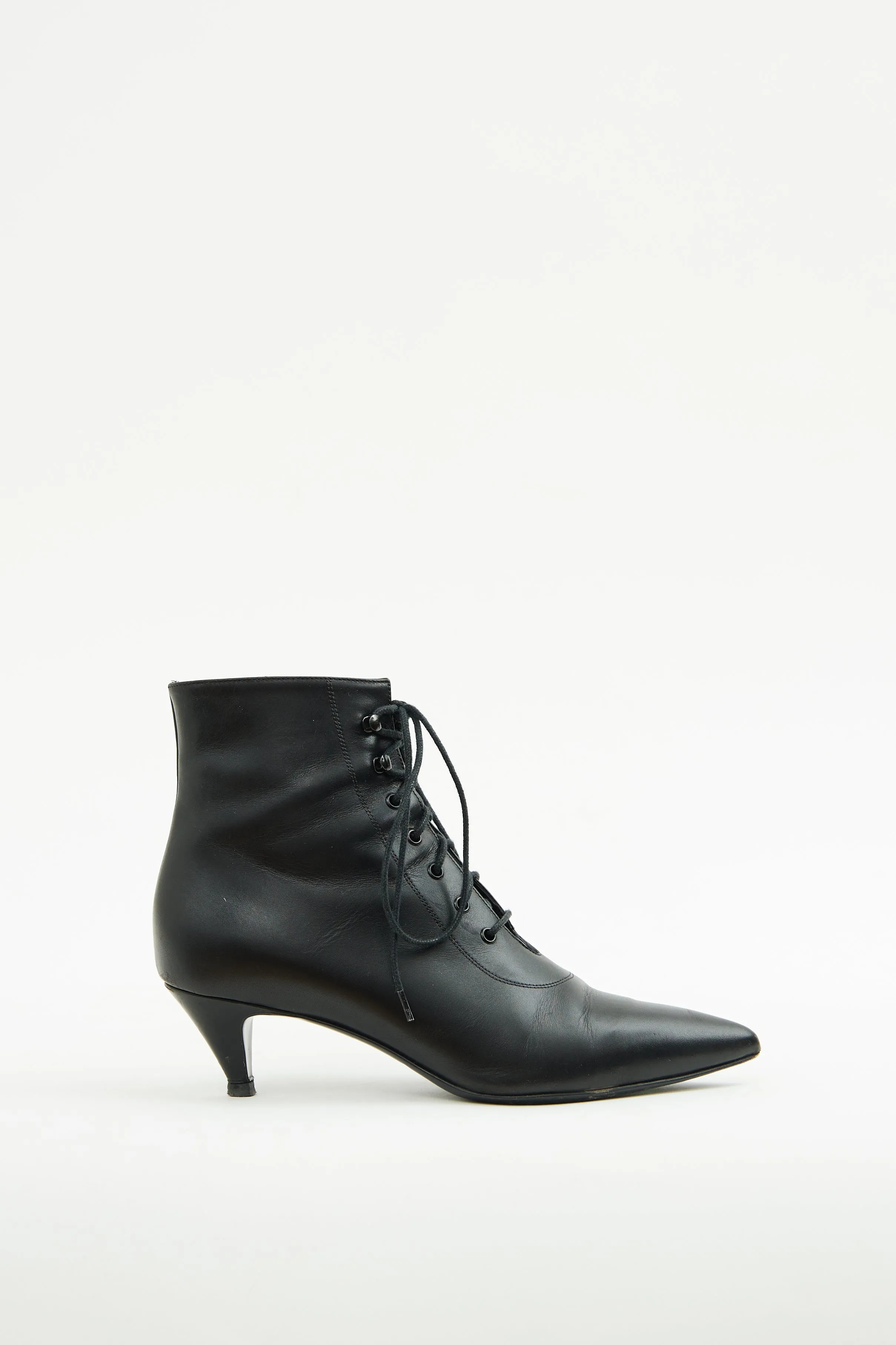 Black Lace Up Ankle Boot