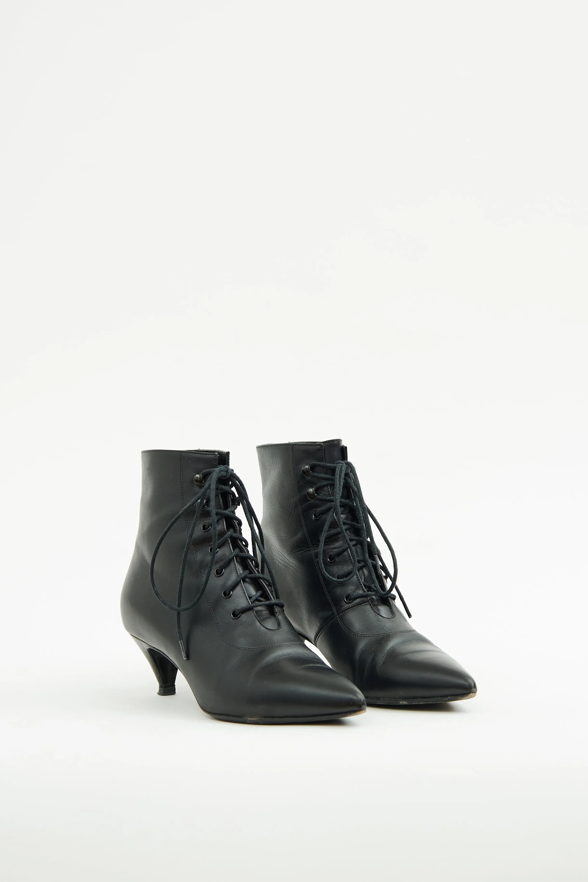 Black Lace Up Ankle Boot