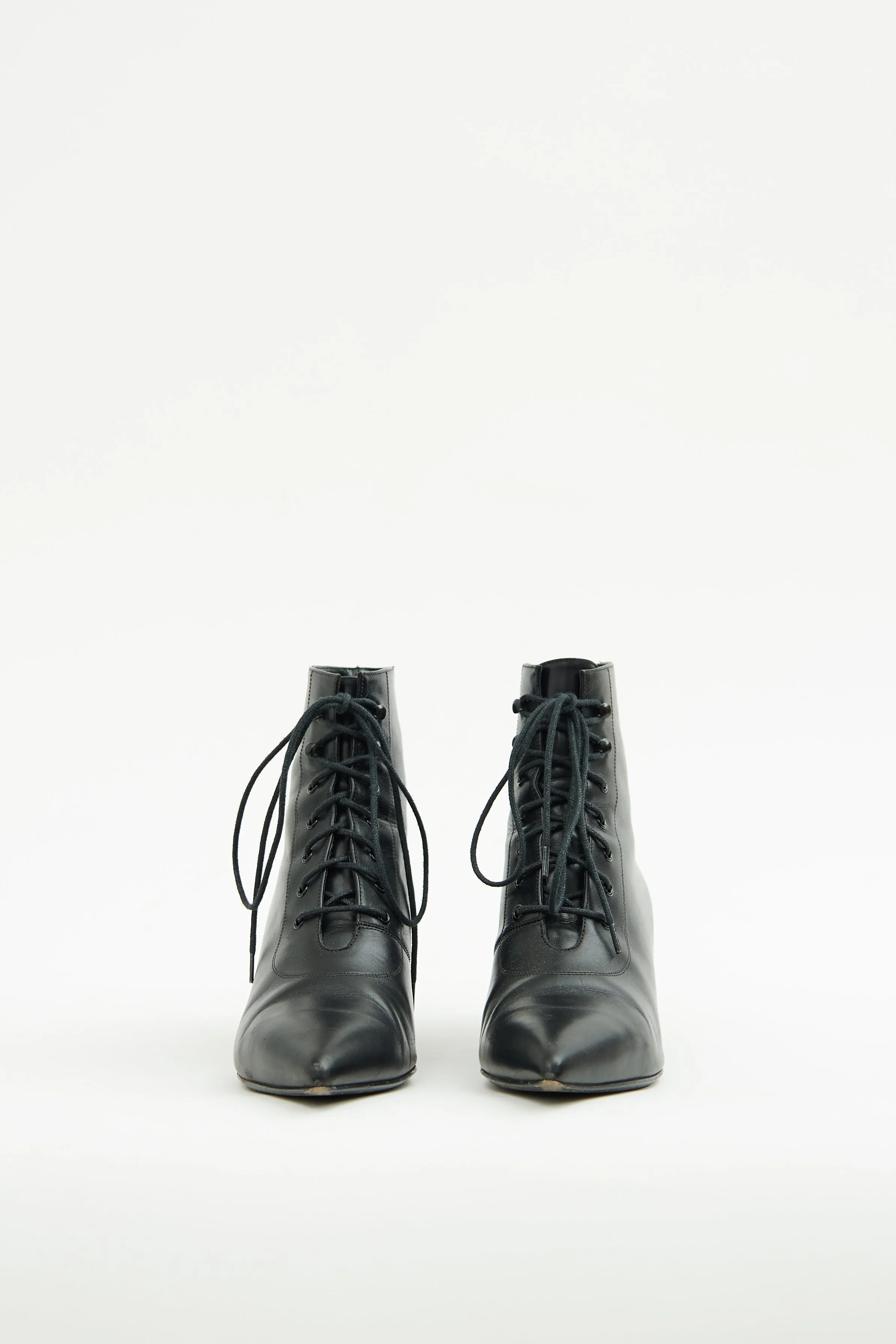 Black Lace Up Ankle Boot