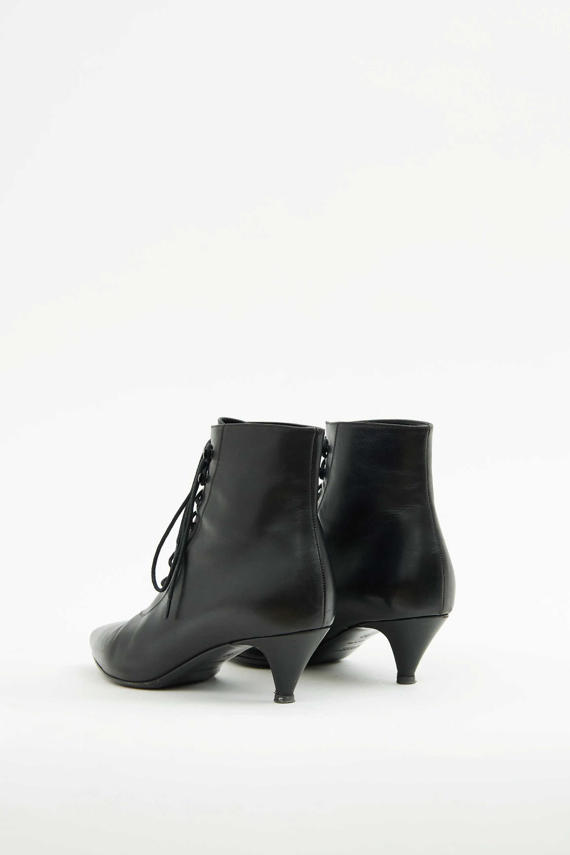 Black Lace Up Ankle Boot