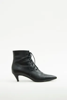 Black Lace Up Ankle Boot