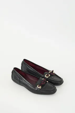 Black Leather Bow Loafer