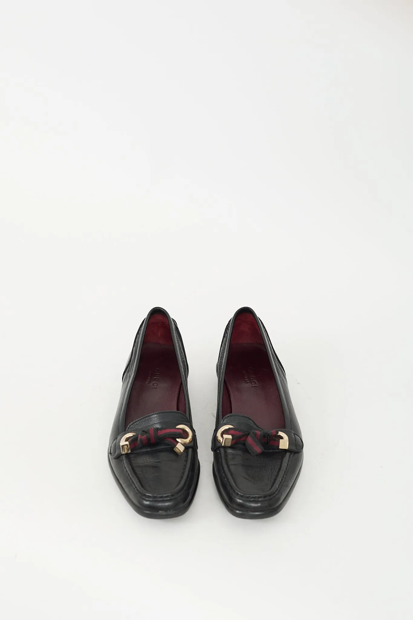 Black Leather Bow Loafer