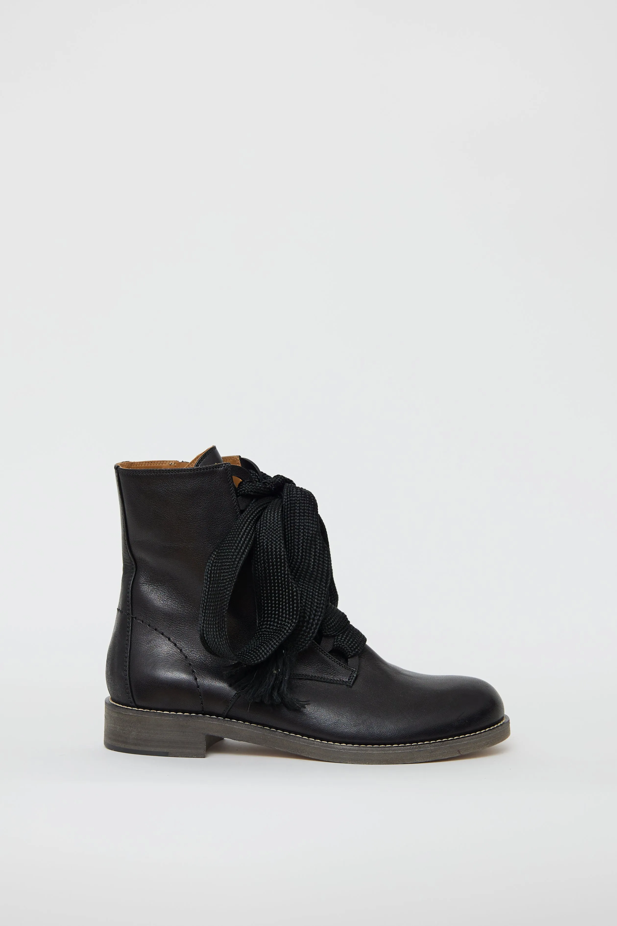 Black Leather Harper Ankle Boot