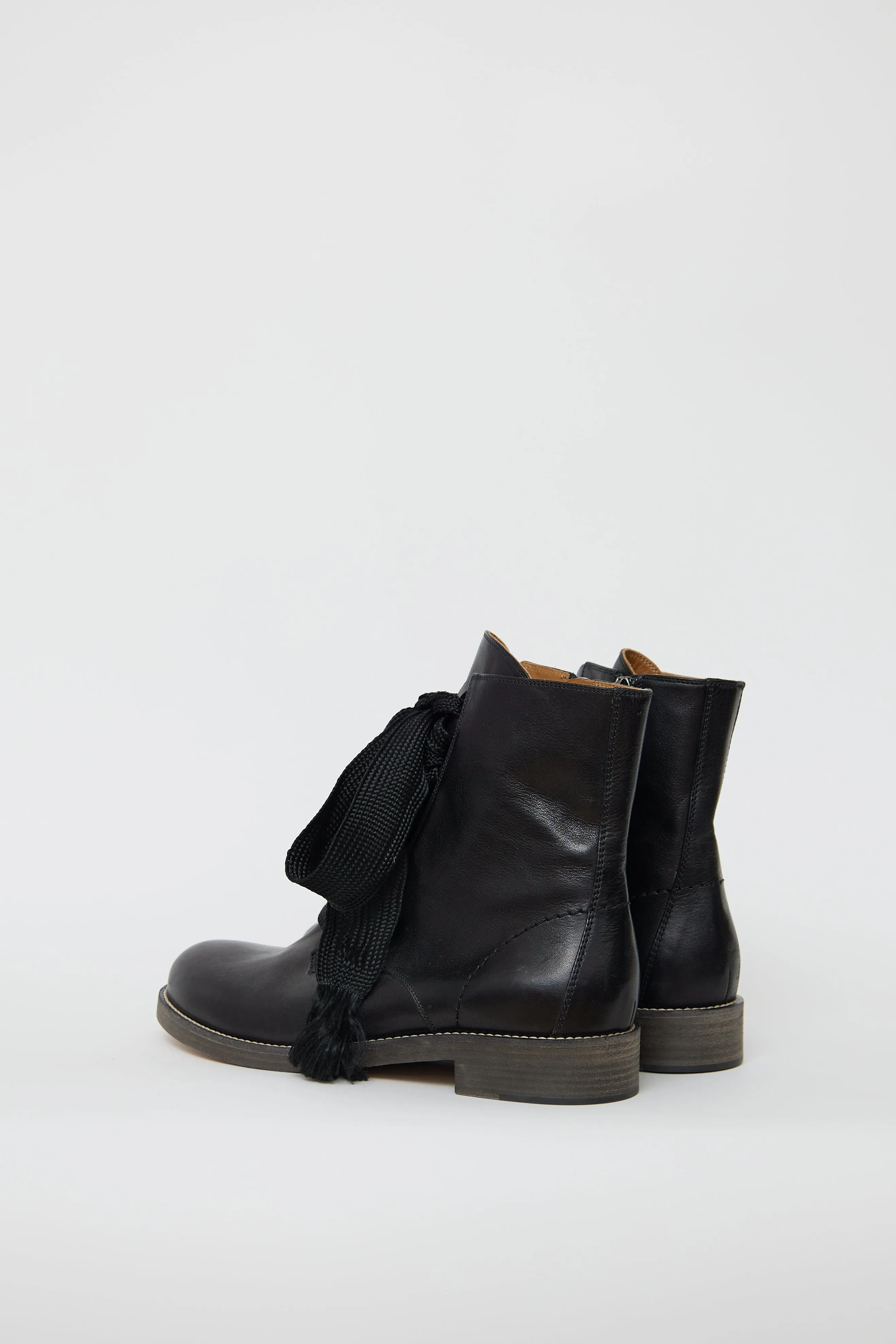 Black Leather Harper Ankle Boot