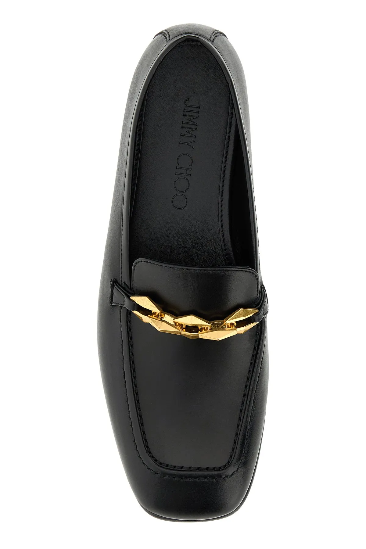 Black leather Tilda loafers