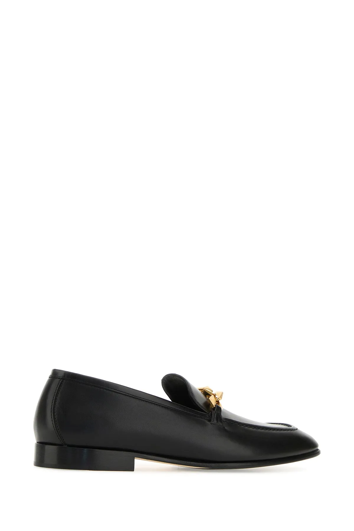 Black leather Tilda loafers