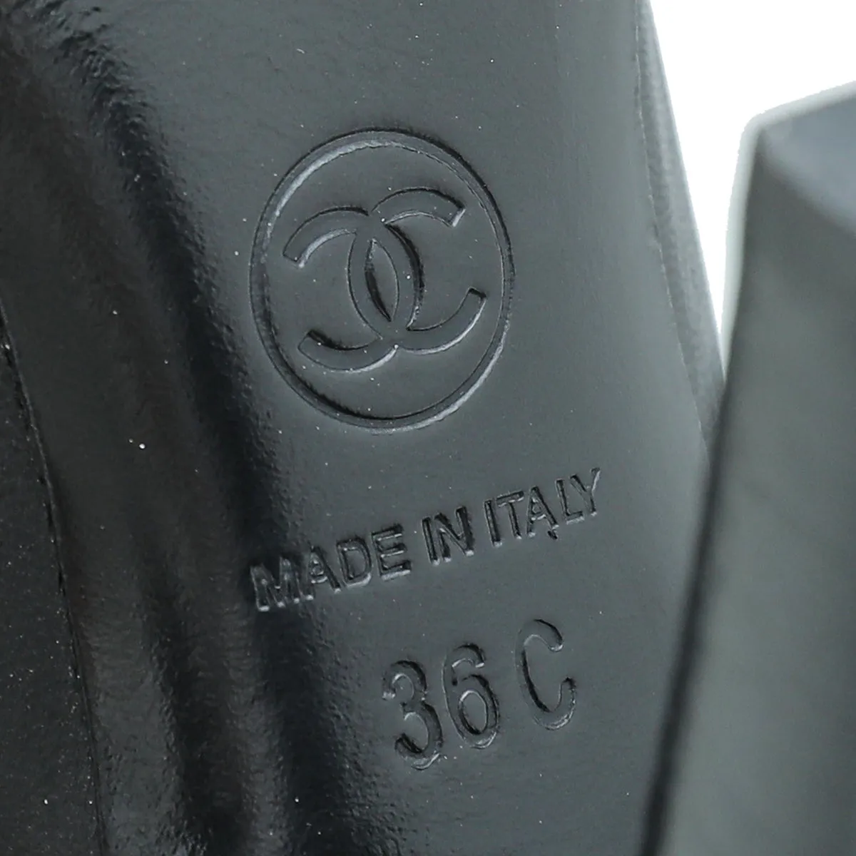 Chanel Black CC Peep Toe Ankle Boot 36