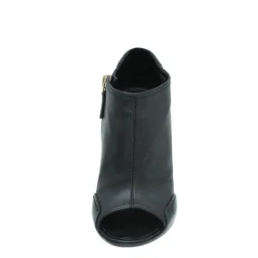 Chanel Black CC Peep Toe Ankle Boot 36