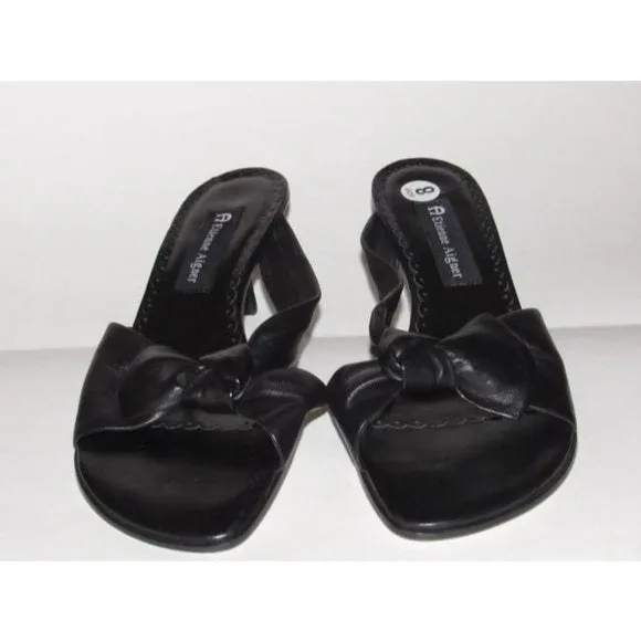 Etienne Aigner MADERA Black Leather Mules Sandal
