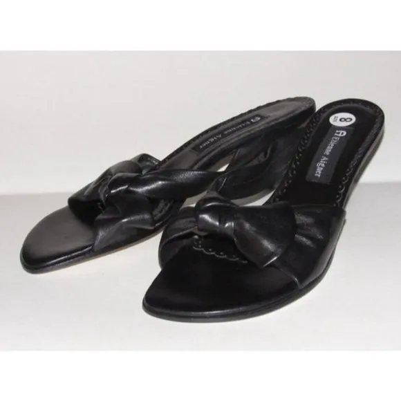 Etienne Aigner MADERA Black Leather Mules Sandal