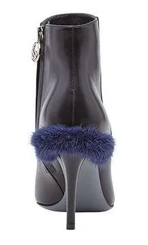 Furryous Ankle Boots - Brown Fur or Purple Fur