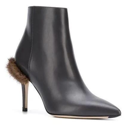 Furryous Ankle Boots - Brown Fur or Purple Fur