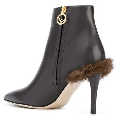 Furryous Ankle Boots - Brown Fur or Purple Fur