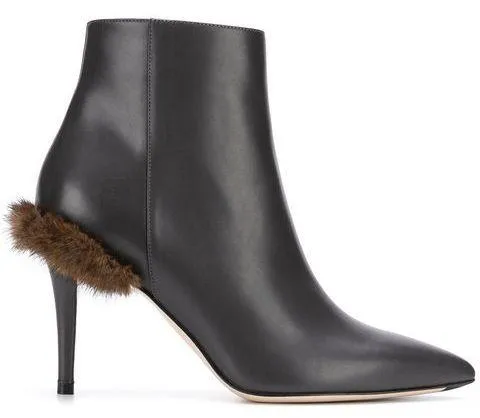 Furryous Ankle Boots - Brown Fur or Purple Fur