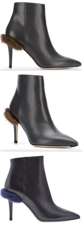 Furryous Ankle Boots - Brown Fur or Purple Fur