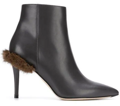 Furryous Ankle Boots - Brown Fur or Purple Fur