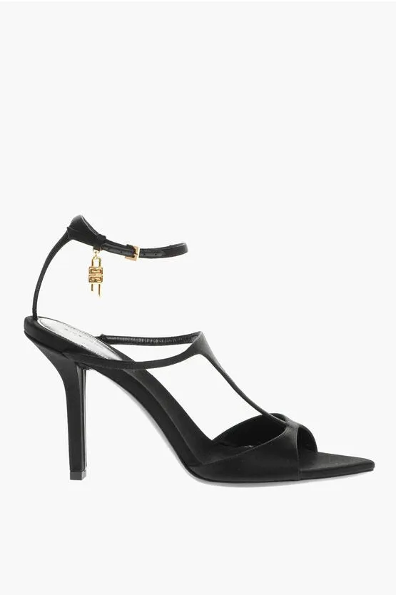 Givenchy Satin T-Bar Sandals with Cuir Sole 9.5cm