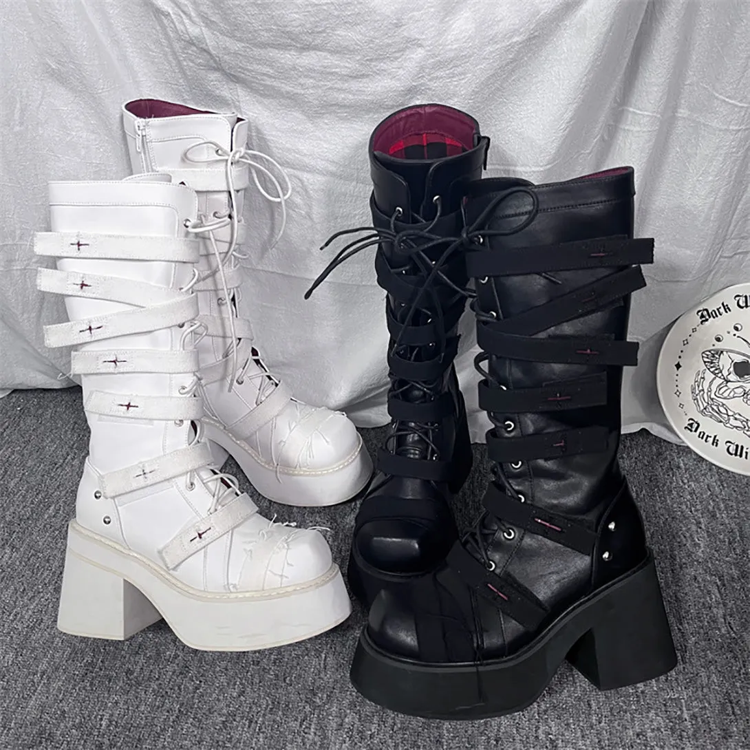 Gothic Grunge Lace Up Boots