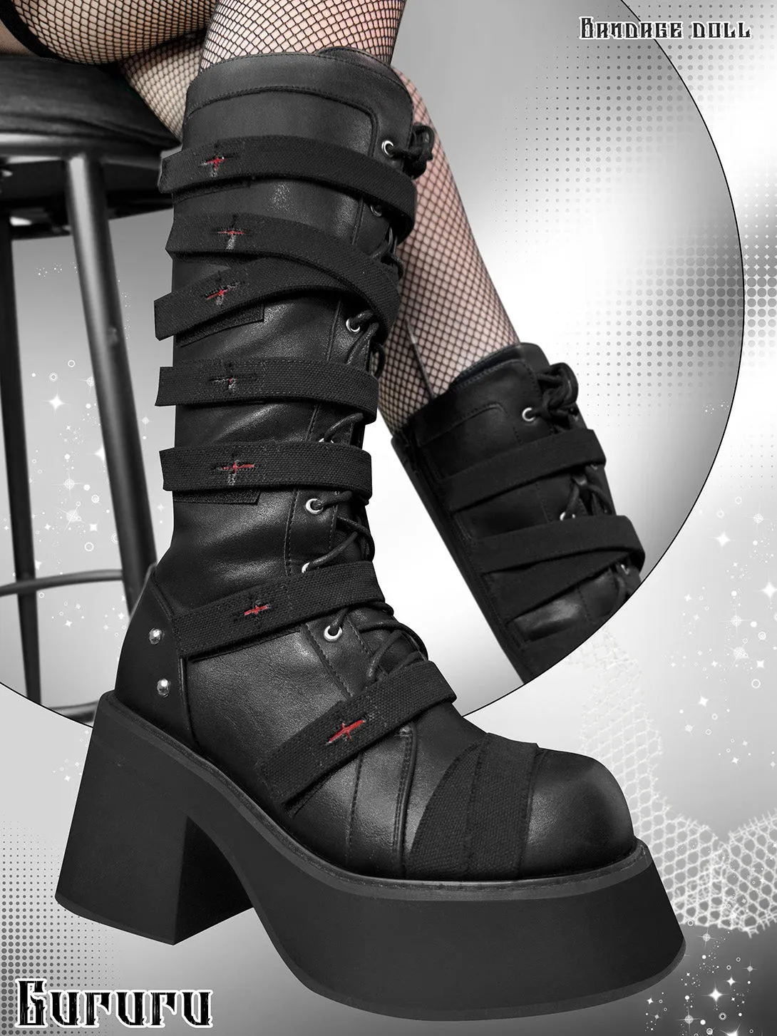 Gothic Grunge Lace Up Boots