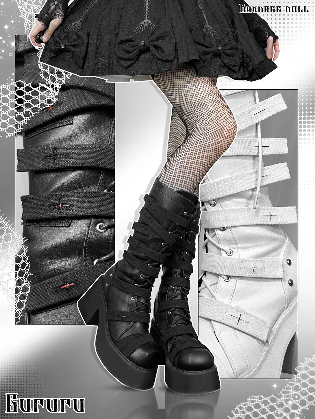Gothic Grunge Lace Up Boots