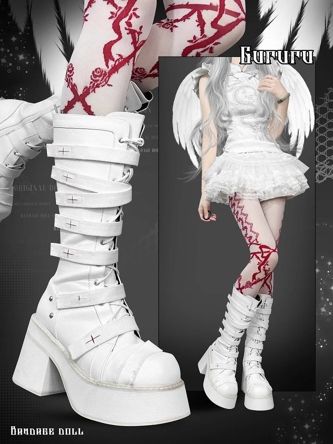 Gothic Grunge Lace Up Boots
