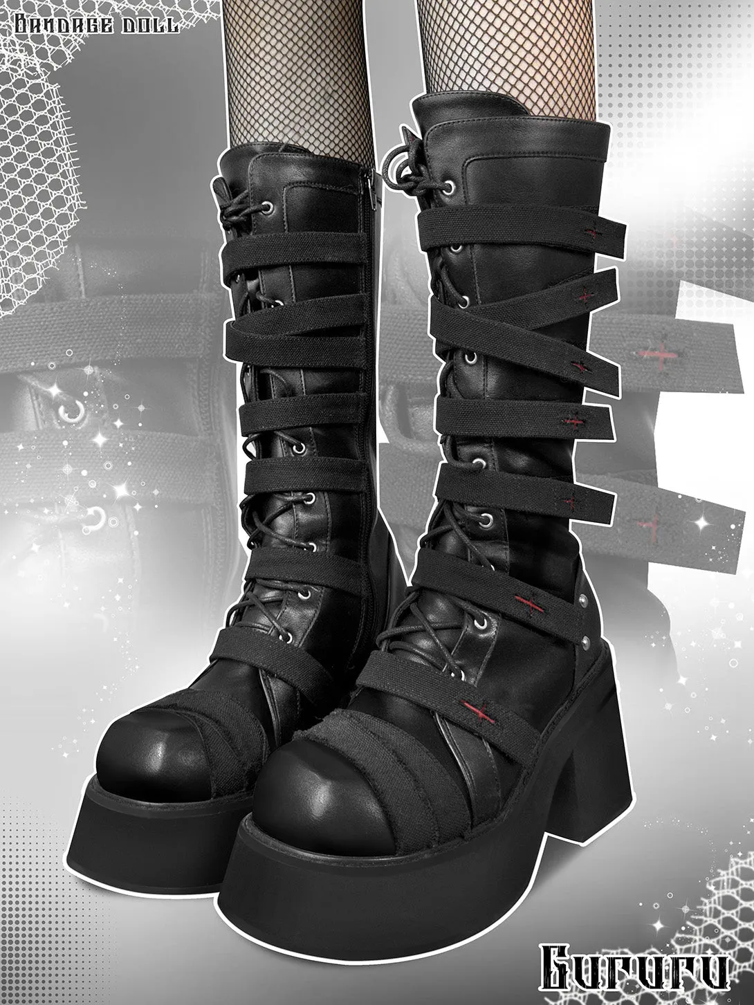 Gothic Grunge Lace Up Boots