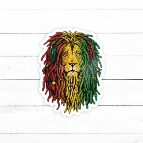 Lion Dreadlocks Sticker | Waterproof Vinyl Decal | 3in