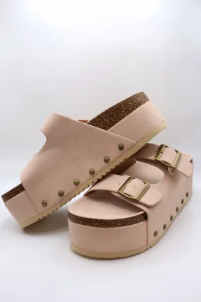 Maddie Double Buckle Sandal in Pink
