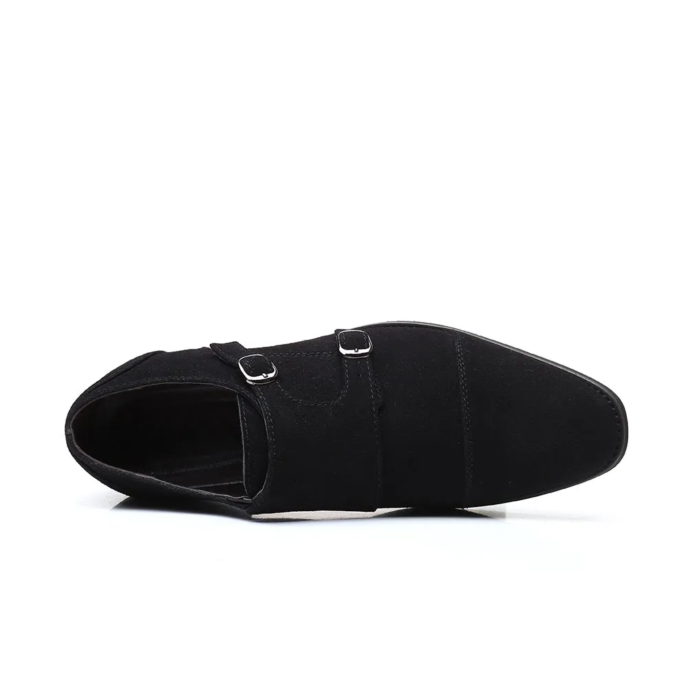 Men's Suede Double Monk Strap Loafers