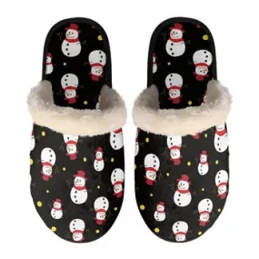 Merry Christmas Print on Demand Artwork Women's Fur Lined House Slippers