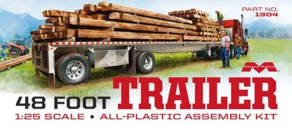 Moebius 48' Flatbed Trailer w/Cambered Deck 1/25 1304 Truck Plastic Model Kit