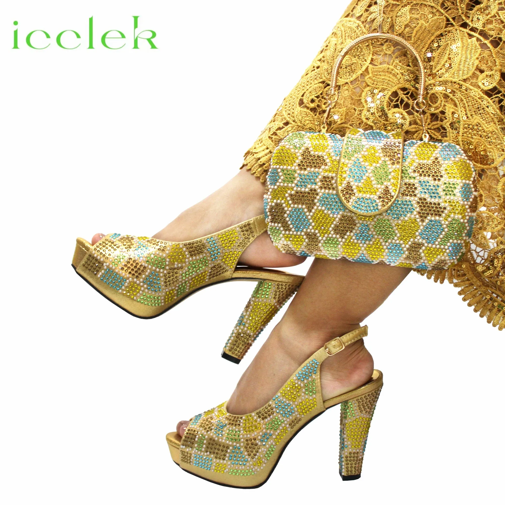 New Arrival Peep Toe Women's Shoes & Bag Set
