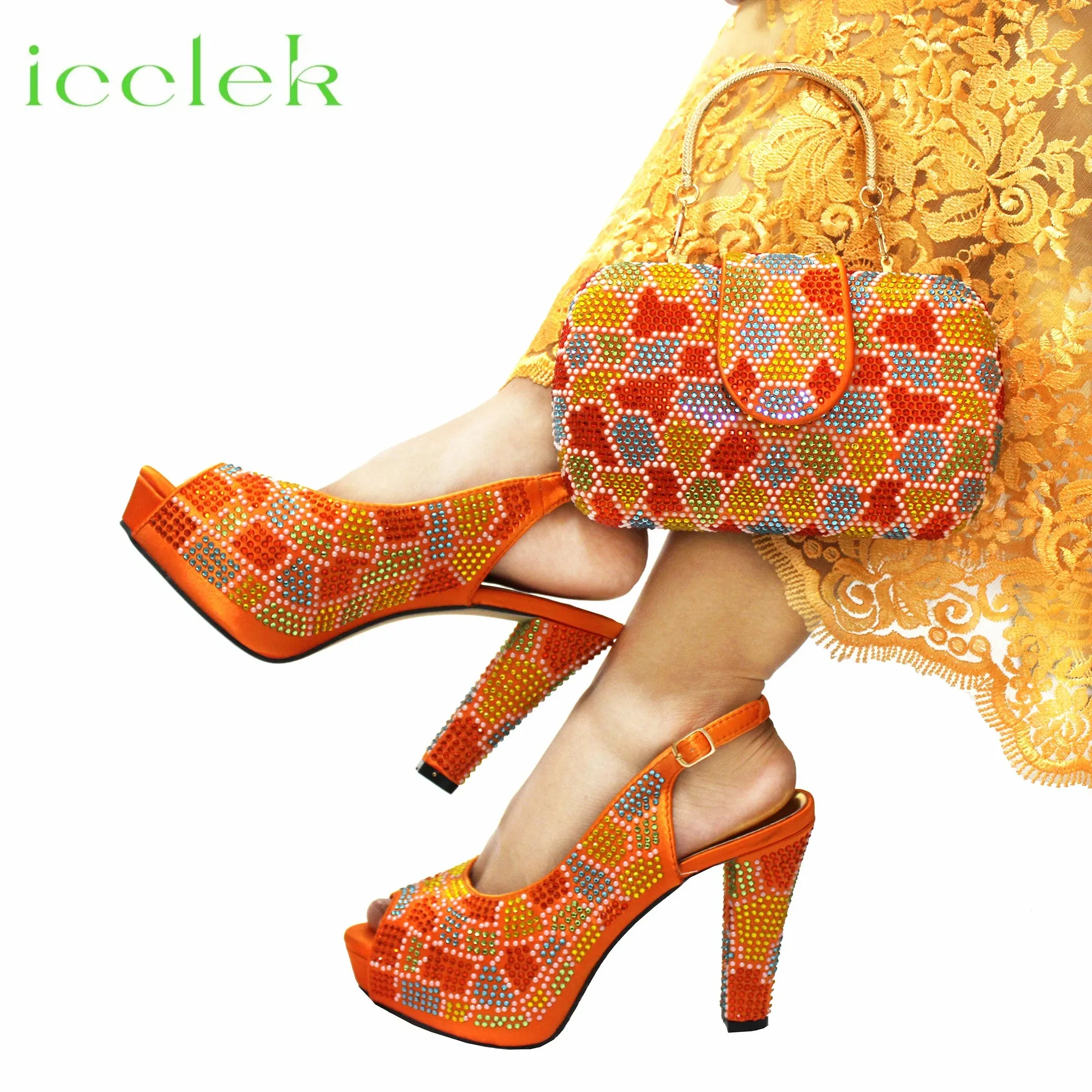 New Arrival Peep Toe Women's Shoes & Bag Set