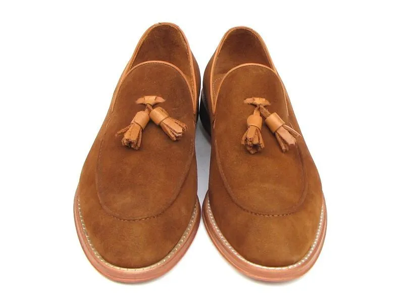Paul Parkman Men's Suede Tassel Loafers - Tobacco