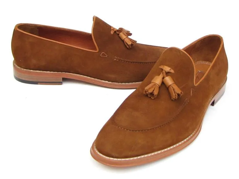 Paul Parkman Men's Suede Tassel Loafers - Tobacco