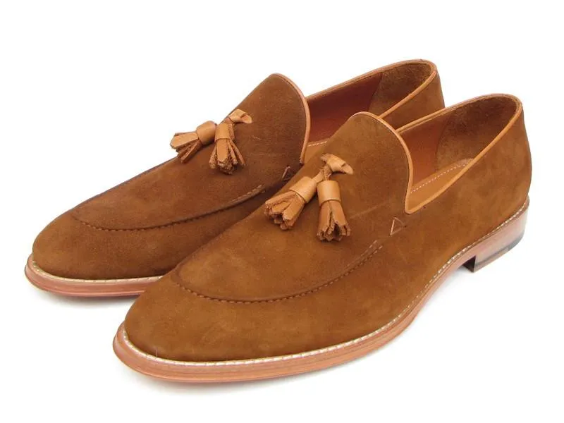 Paul Parkman Men's Suede Tassel Loafers - Tobacco