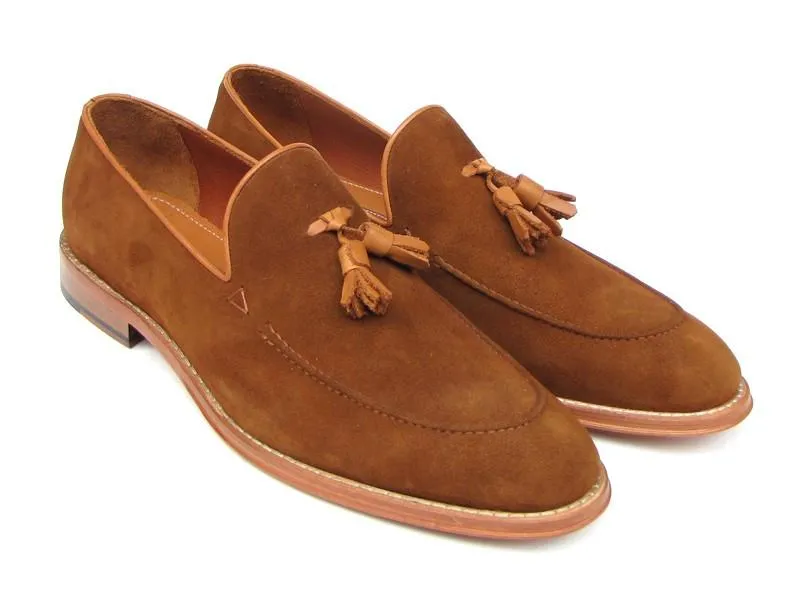 Paul Parkman Men's Suede Tassel Loafers - Tobacco
