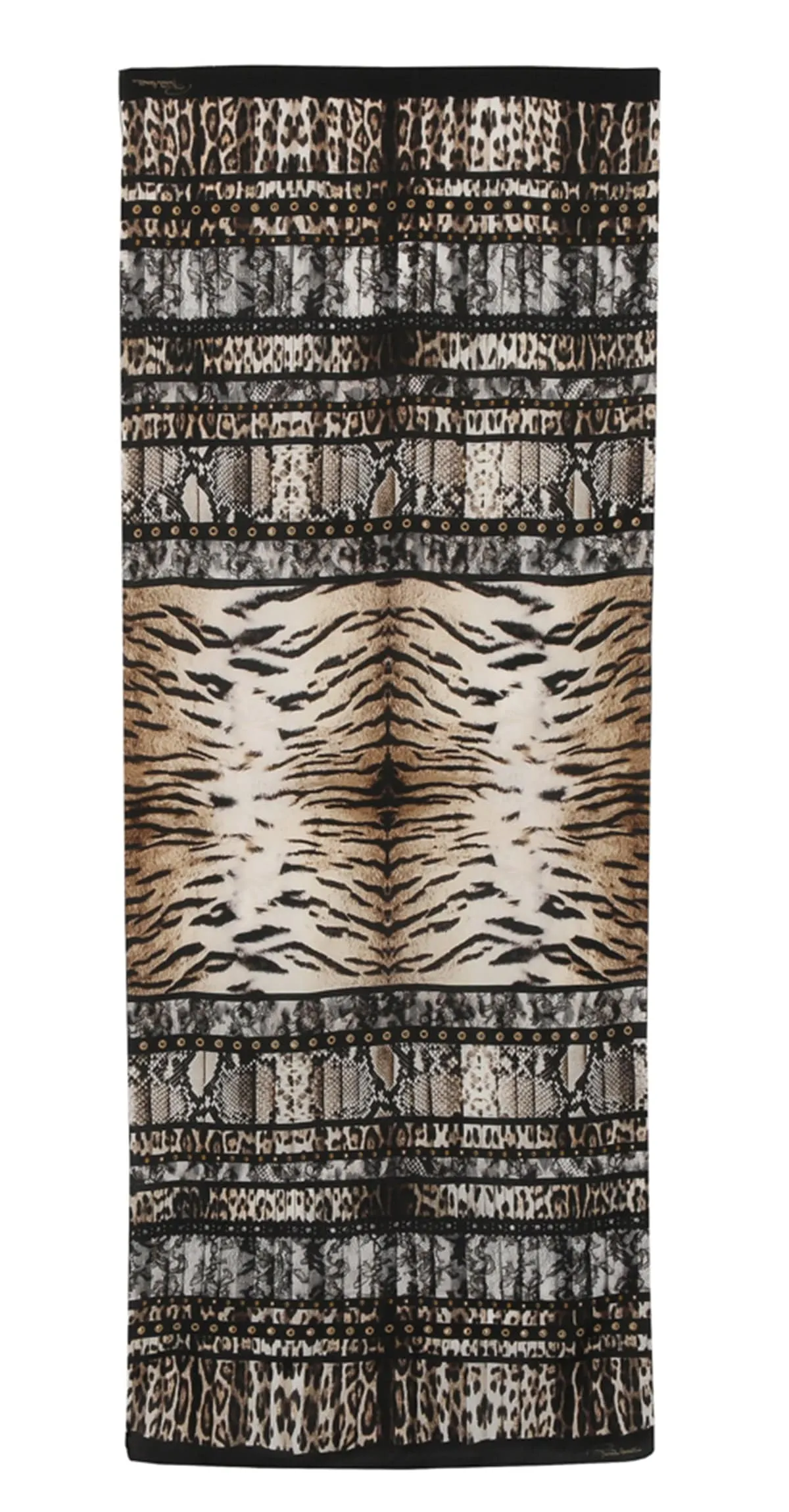 Roberto Cavalli C3802C932 525 Brown Animal Print Scarf